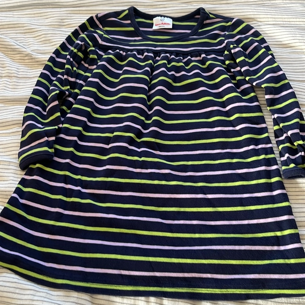 Hannah Anderson cotton long sleeve striped dress